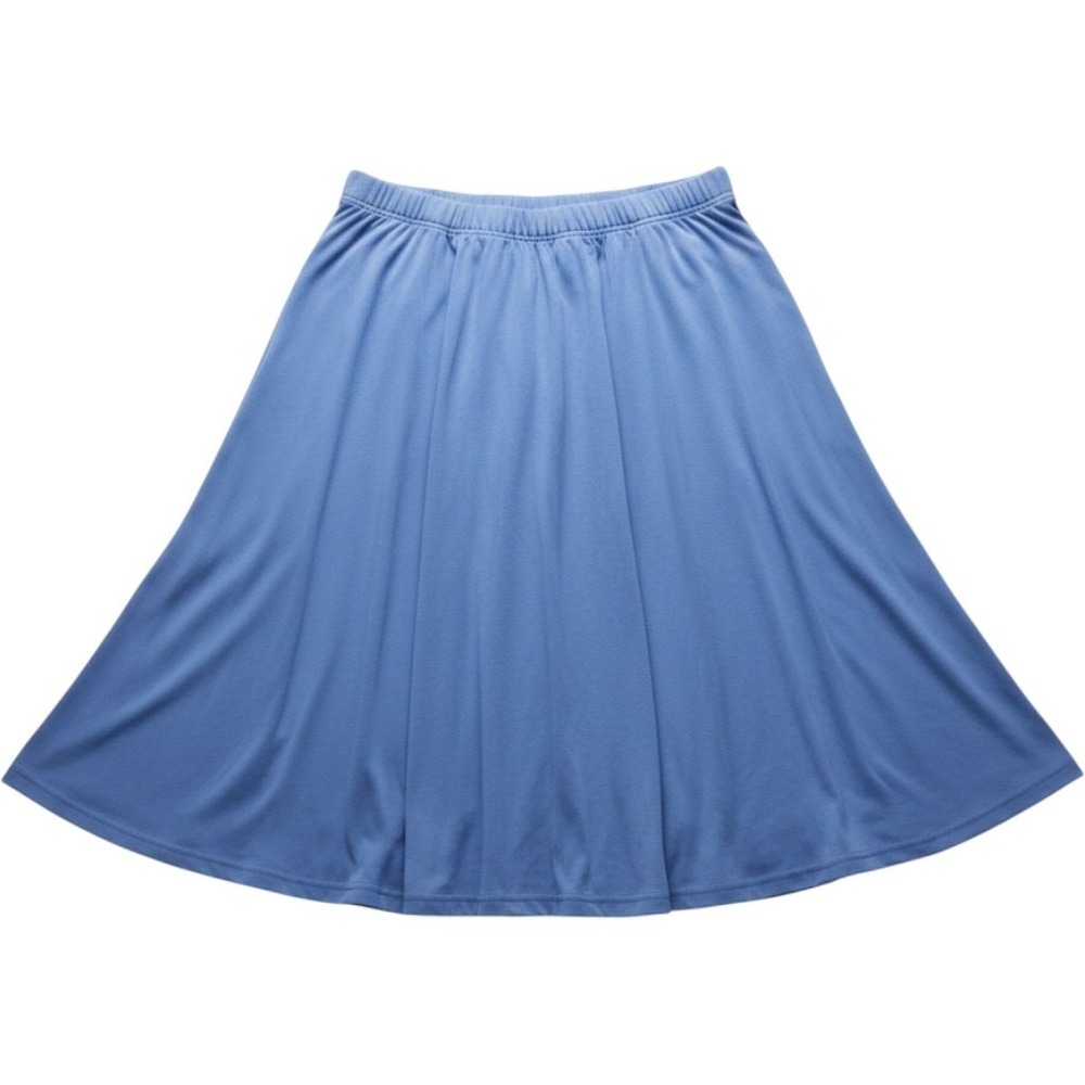 Woman Within Skirt Womens Plus 22/24 Blue Solid Flare Long Jersey Pull On Casual